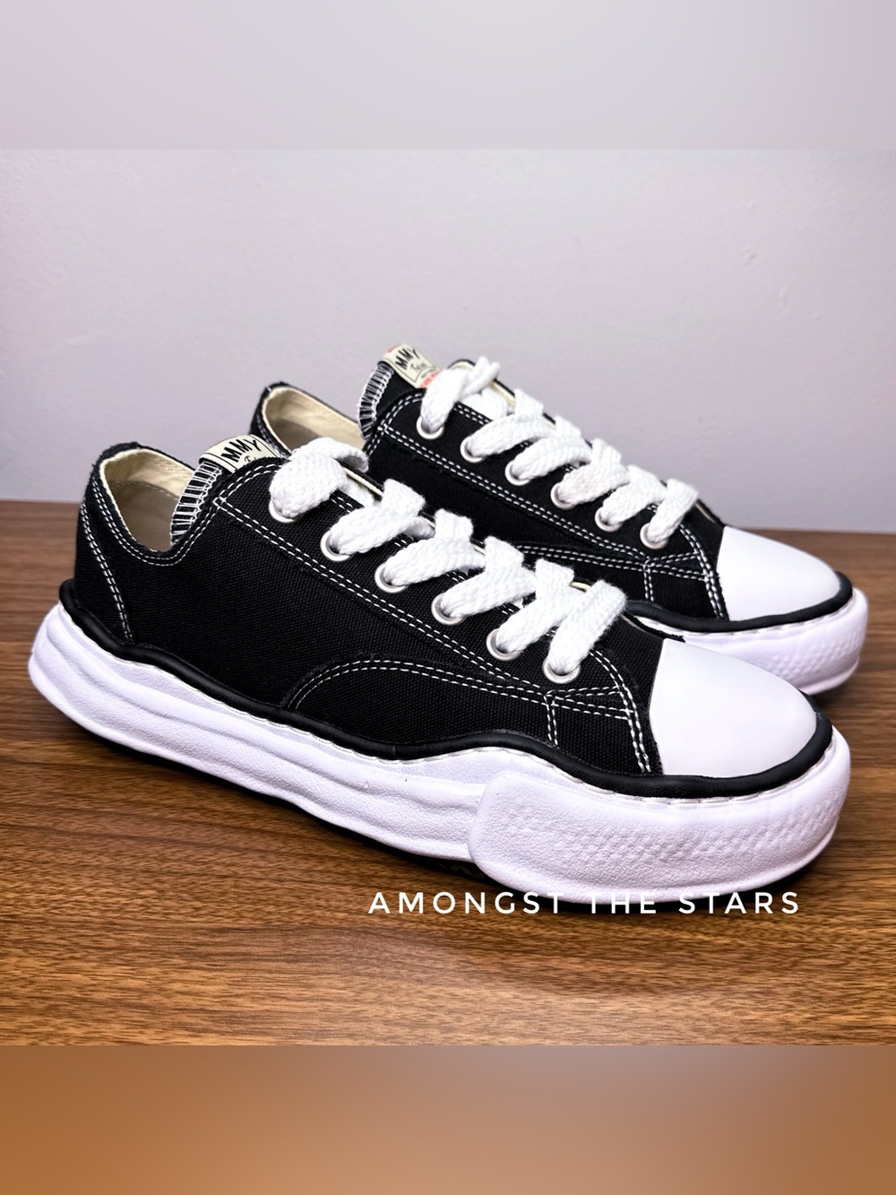 Maison Mihara Yasuhiro Peterson OG Sole Black Canvas Low Top Sneakers